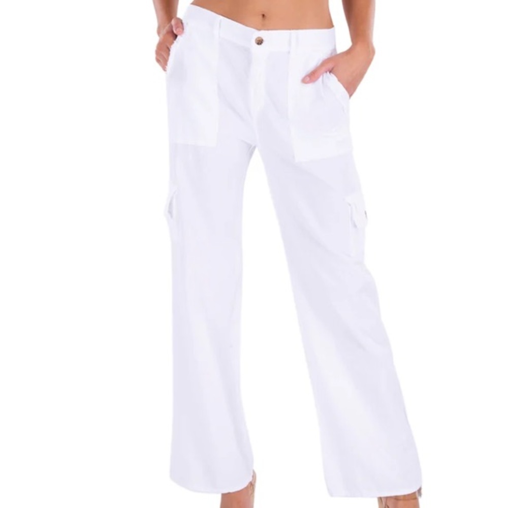 White Peruvian, cotton cargo pants
